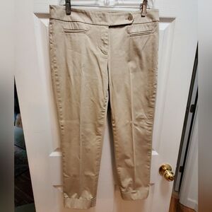 LOFT Marissa Fit, cuffed hem Capri pant, Size 4, Almond/light tan